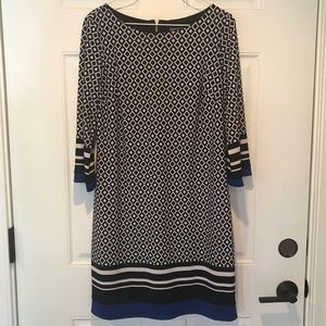 Navy Blue + White Patterned Sundress Size 6